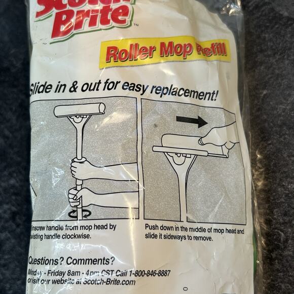 2005 NEW 3M Scotch‎ Brite Roller Mop Refill Cleaning & Scrubber Double Sided - Picture 8 of 8